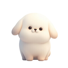 A cute and artistic 3D art of a white dog