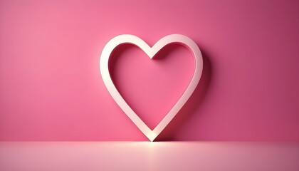 pink valentine heart on pink background 