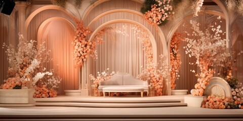 Fototapeta premium Wedding stage backdrop britannia bridal design ideas