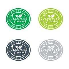 vector pure and natural organic label or badge