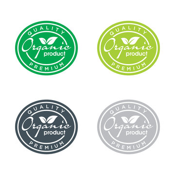 vector pure and natural organic label or badge