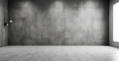 Gray wall in empty room