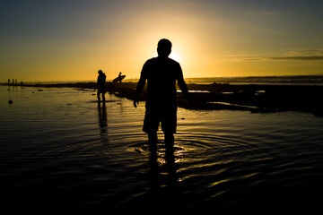 People in the sunset on Tenerife - 731805366