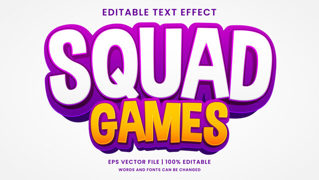 Fototapeta Squad games 3d editable text effect