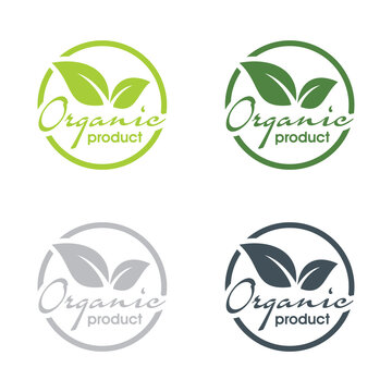 organic product label designs vector