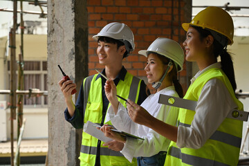Portrait of Diverse Team of Specialists on Construction Site