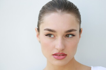 Obraz premium Closeup headshot of a beautiful woman 