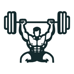 man exercise work out weightlifting iron gym vector illustration