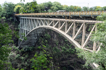beautiful landscape with Victoria Falls against the sky in Zimbabwe