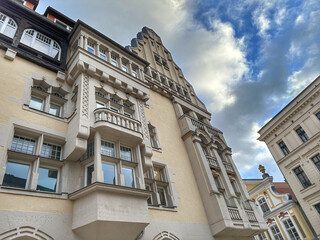 Historical houses in old town Schwerin, Germany