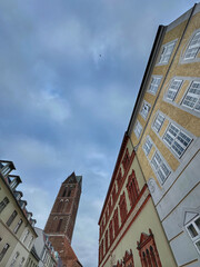 Historical houses in old town Wismar, Germany