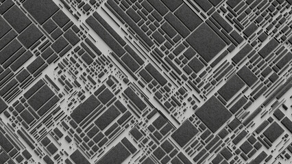 city map view from above made of black onyx mosaic