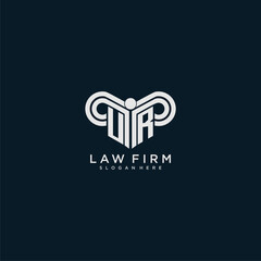 UR initial monogram logo lawfirm with pillar design