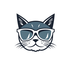 cat head wearing sunglasses vector illustration isolated transparent background, cut out or cutout t-shirt design