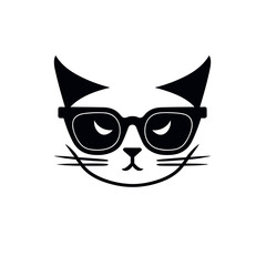 cat head wearing sunglasses vector illustration isolated transparent background, cut out or cutout t-shirt design