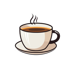 cup of coffee or tea vector illustration isolated transparent background, cut out or cutout t-shirt design