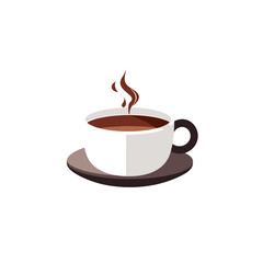 cup of coffee or tea vector illustration isolated transparent background, cut out or cutout t-shirt design