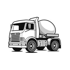 truck isolated on white  vector illustration isolated transparent background, cut out or cutout t-shirt design