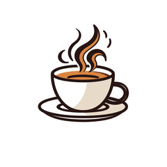 cup of coffee or tea vector illustration isolated transparent background, cut out or cutout t-shirt design