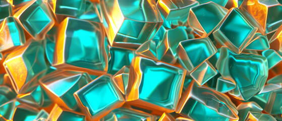 Abstract, glass-like structure with a crystalline appearance.