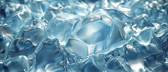 Close-up view of translucent ice cubes