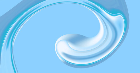 Abstract light blue background with liquid swirl wave. Innovation technology concept. Luxury winter backdrop. Geometric wallpaper. Minimal banner. Trippy ocean metaverse. Ice cold poster. Candy