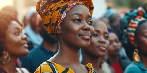 Diverse African Community Demonstrating Together In Powerful Street Gathering, Closeup Shot. Сoncept Community Activism, Unity In Diversity, Powerful Demonstrations, African Representation