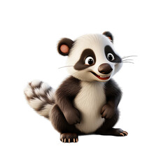Badger cartoon character on trasnpernat background