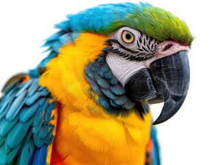 macaw parrot on white background