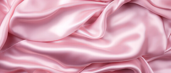 Obraz premium Delicate pink silk drapery with graceful folds and sheen