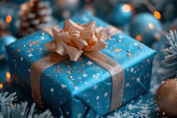 gift box with bow closeup