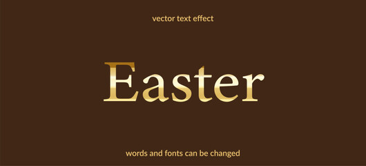 vector gold text effect editable font 2d Easter