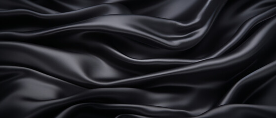 Elegant Black Silk Fabric Close-Up