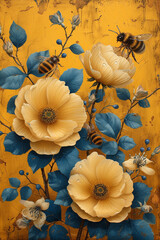 flowers on a wooden background