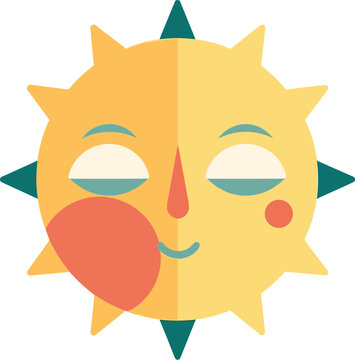recommend clip art: Minimalistic vector of a sun in pastel colors
