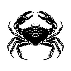 Silhouette crab full body black color only