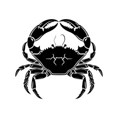 Silhouette crab full body black color only