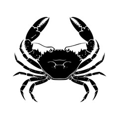 Silhouette crab full body black color only