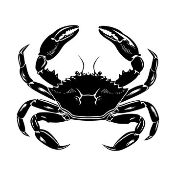 black crab silhouette on white background clip art preview