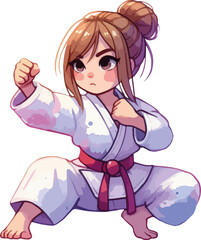 the girl in a kimono karate taekwondo
