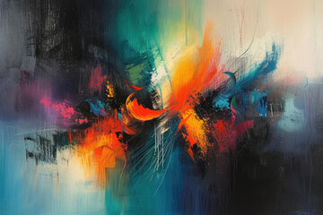 A painting capturing the essence of a jazz melody in abstract form, with rhythmic brushstrokes and...