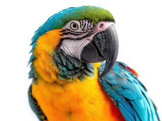 macaw parrot on white background