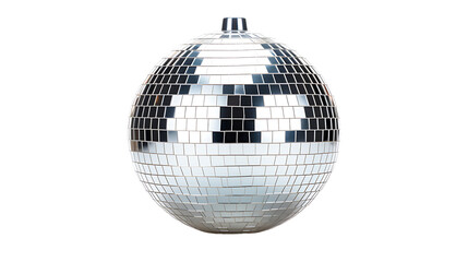 silver disco mirror ball isolated on white background png