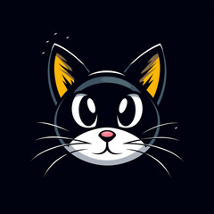 Obraz premium Logo cat anime vector icon illustration
