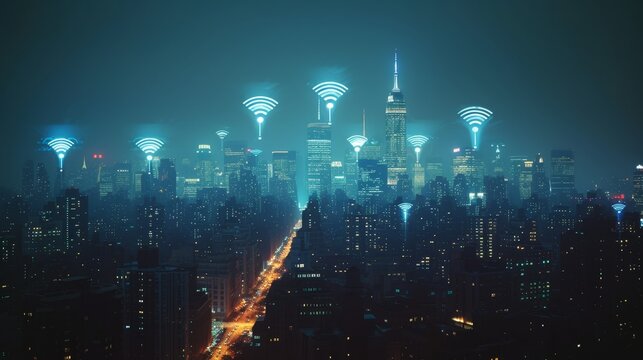Skyscraper Symphony: Wireless Signs in the Urban Skyline