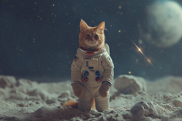 A little cat on the moon