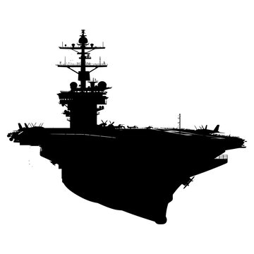 black silhouette aircraft carrier clip art preview
