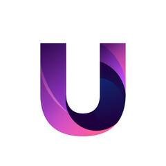 Letter design logo colorful purple gradient style