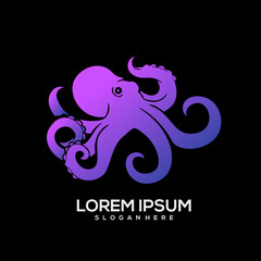 Octopus design logo colorful gradient style