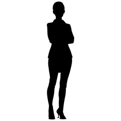 Silhouette bussiness woman black color only full body
